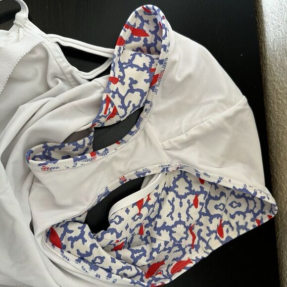 Letarte One Piece Swimsuit Maui Hawaii Made in USA Blue Red Fish Blue Coral LRG - Picture 6 of 7